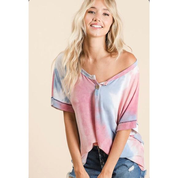 BT1872 Tie-Dye French Terry Top - Picture 4 of 9